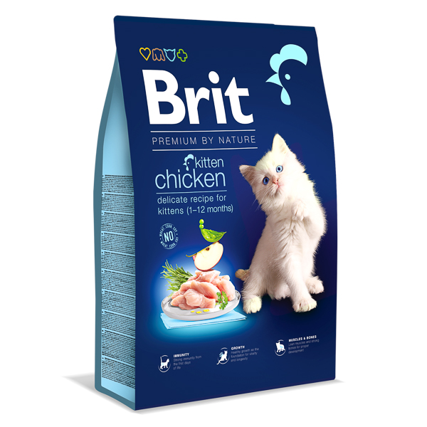 Brit Premium by Nature Cat Kitten Chicken 8 kg + 1.5 kg cadou
