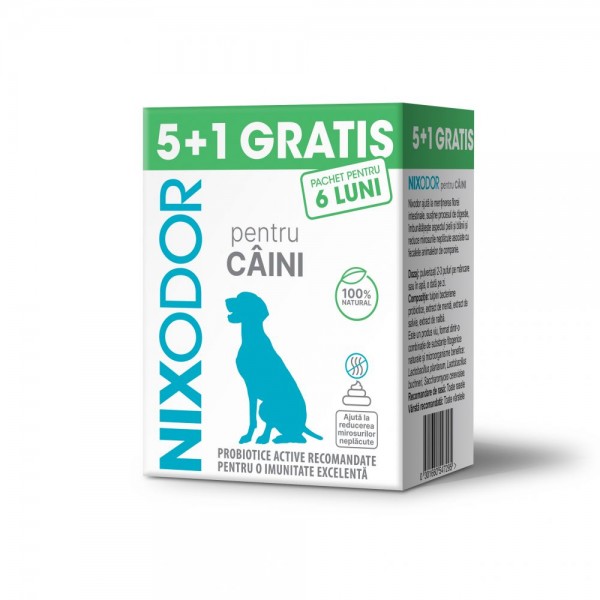 Pachet 5 + 1 Nixodor, probiotic activ pentru imunitatea cainilor, 100 ml