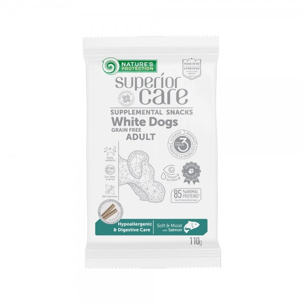 Recompense pentru caini Nature's Protection Superior Care Hypoallergenic & Digestive Care with Salmon, 110 g
