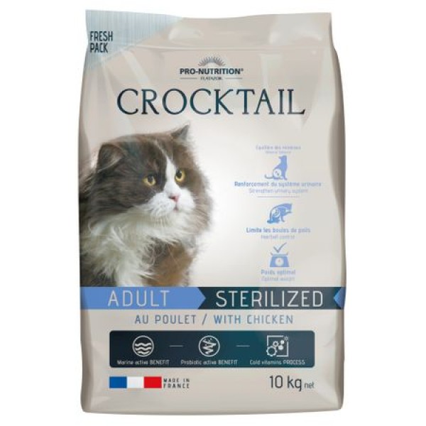 Hrana Uscata Completa Pisici Sterilizate Crocktail Pui 10 kg