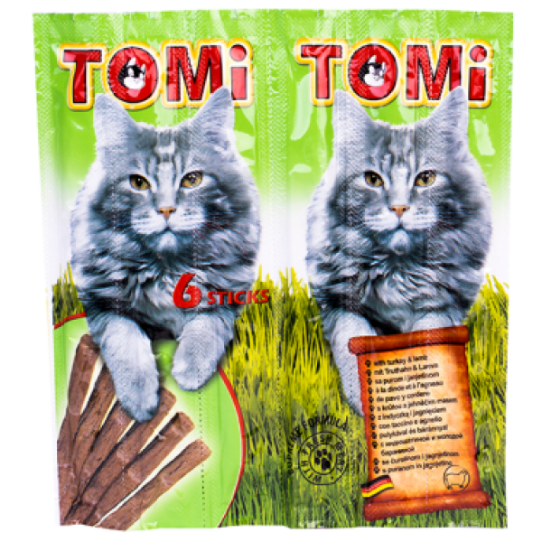 Recompense pentru pisici, Tomi Snack, Curcan si Miel, 6 buc.
