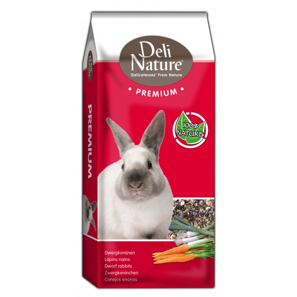 Hrana completa pentru iepuri pitici, Deli Nature Premium, 15 kg