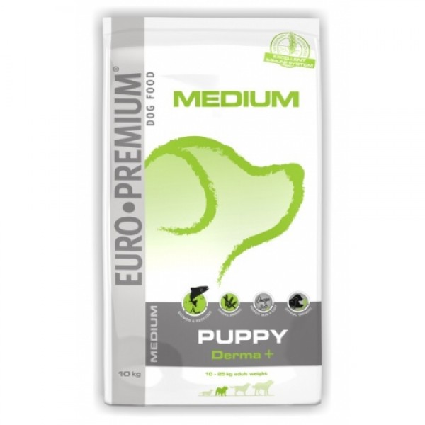 Euro Premium Medium Puppy Derma+ 10 kg