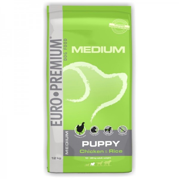 Euro Premium Medium Puppy Chicken&Rice 12 kg