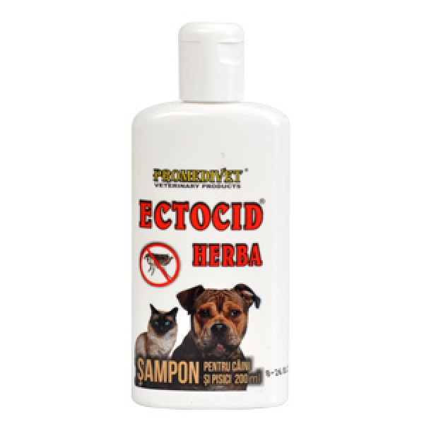 Sampon antiparazitar pentru caini si pisici, Ectocid Herba, 200 ml
