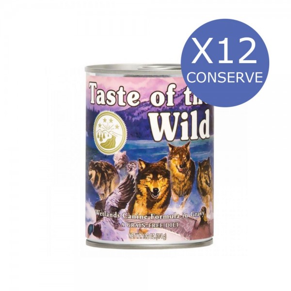 Bax 12 Conserve Taste Of The Wild Wetlands 390 gr.