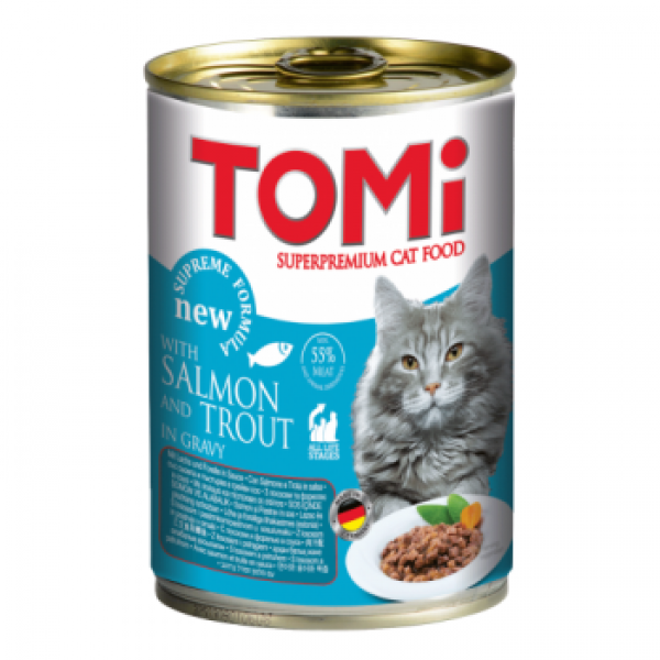 Conserva pentru pisici, Tomi cu Somon si Pastrav, 400 g